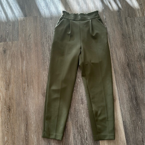 Express Olive Green High Waisted Trousers, Size Extra Small - Picture 1 of 5